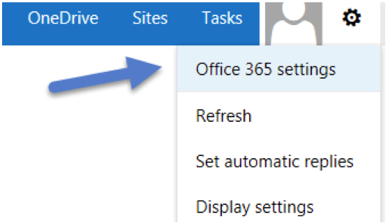 Step 2: Accessing Office 365 options image.